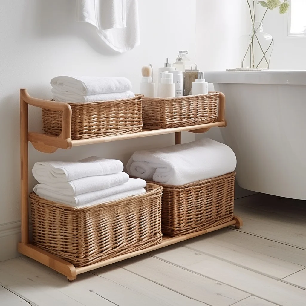 Divided Hamper for Easy Sorting in Bathroom