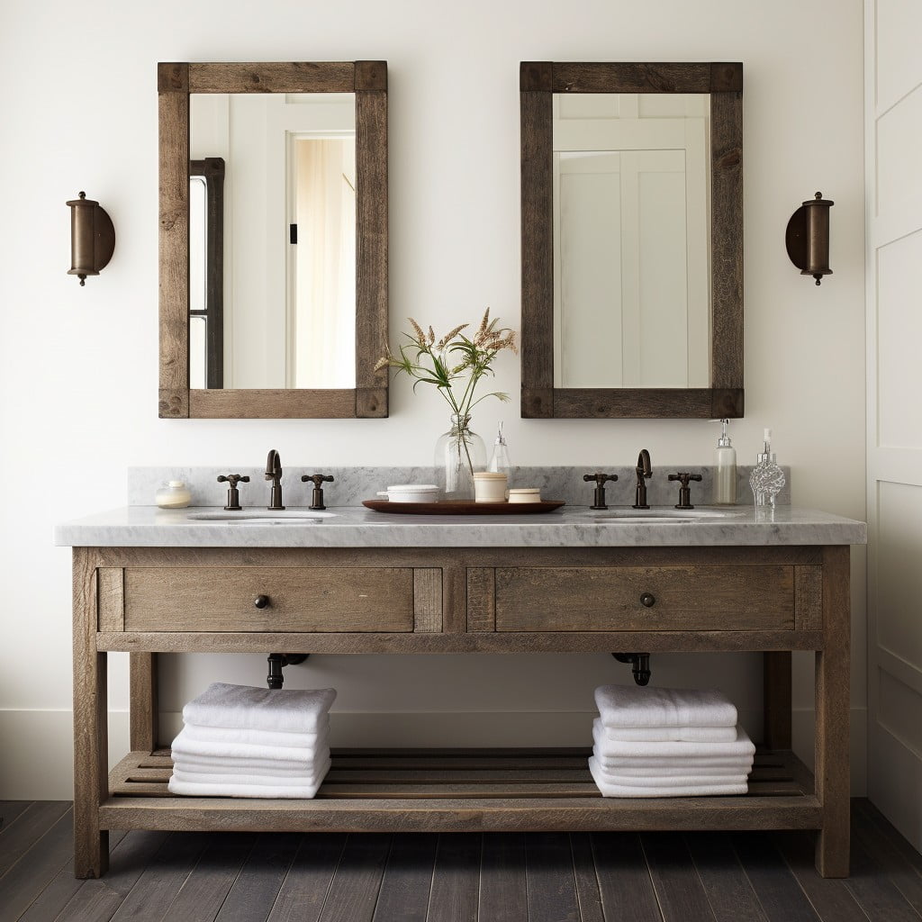 Double Farmhouse Sink Dual Bathroom Vanity