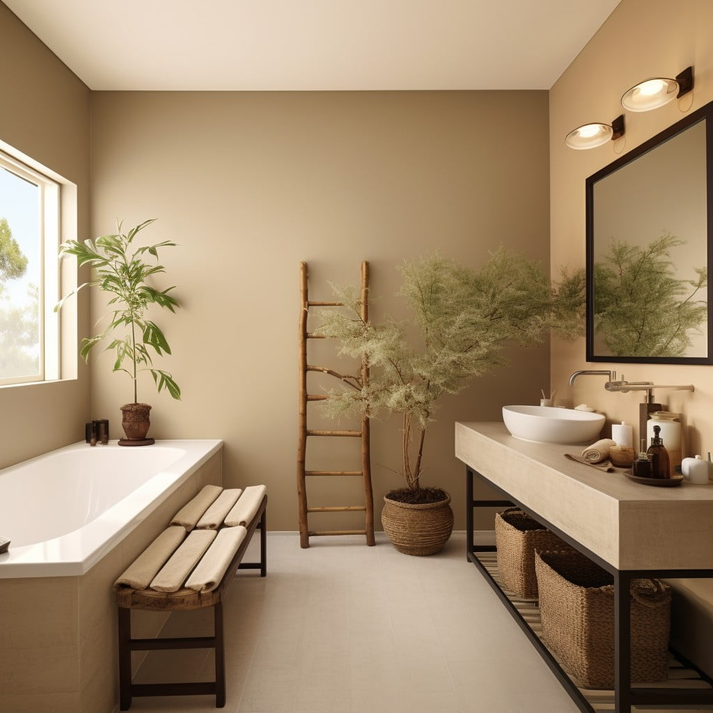 Earth-tone Color Palette Zen Bathroom