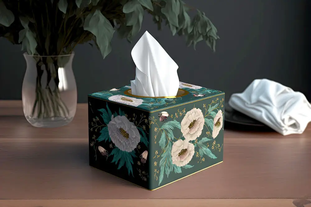 Elegant Tissue Boxes Bathroom Counter