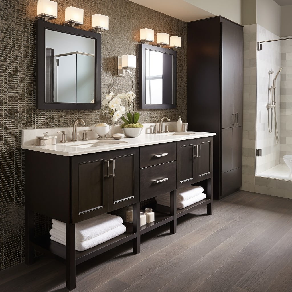 Espresso-finish Cabinets Brown Bathroom