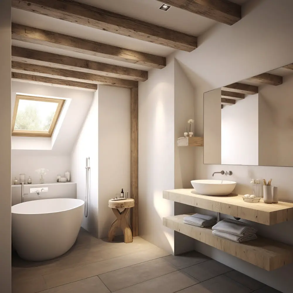 Exposed Beam Ceilings Bathroom