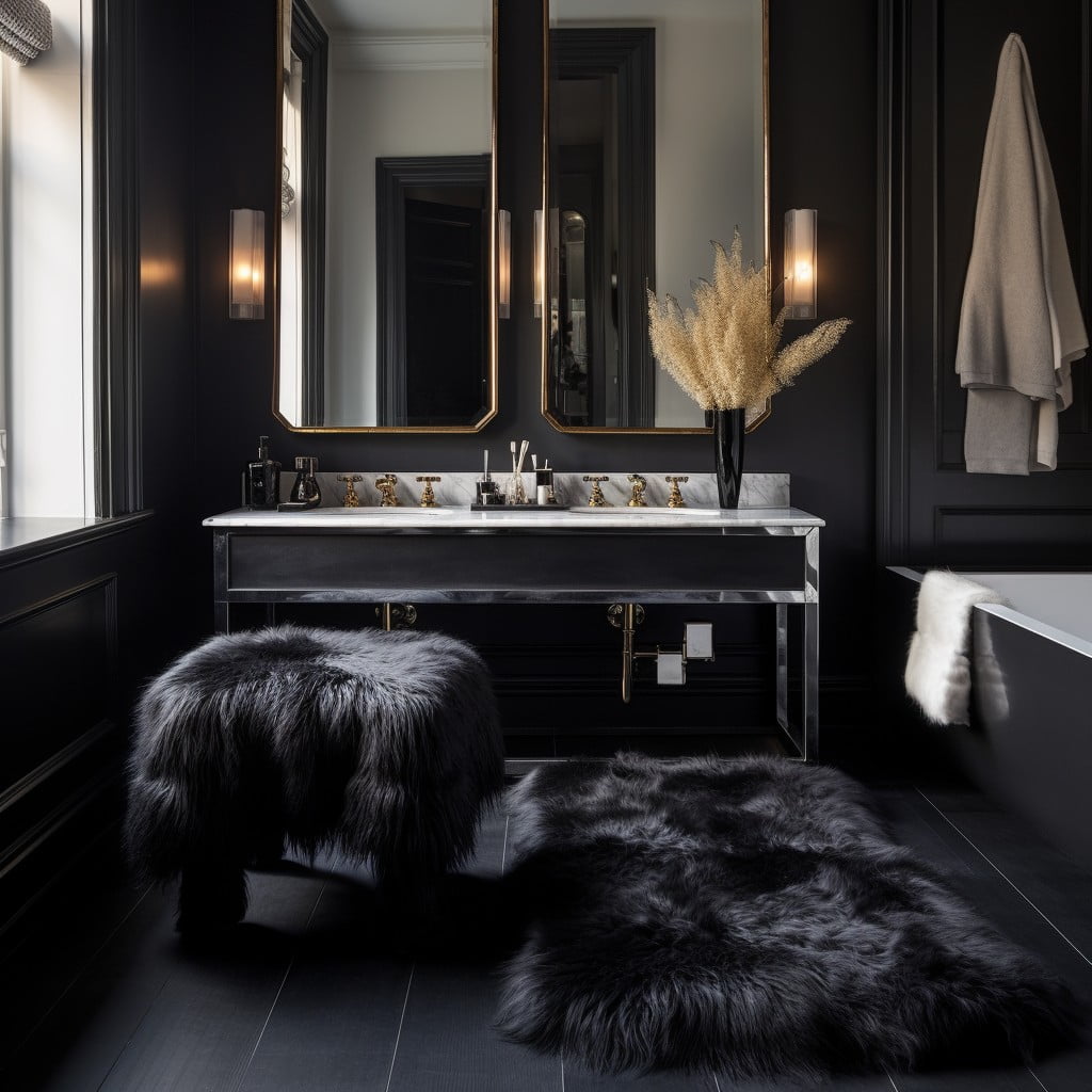 Faux Fur Rugs Moody Bathroom