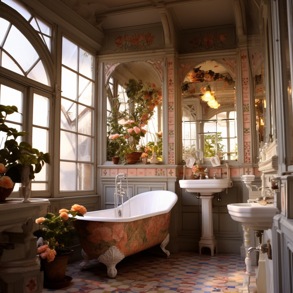 Floral Accents Victorian Bathroom