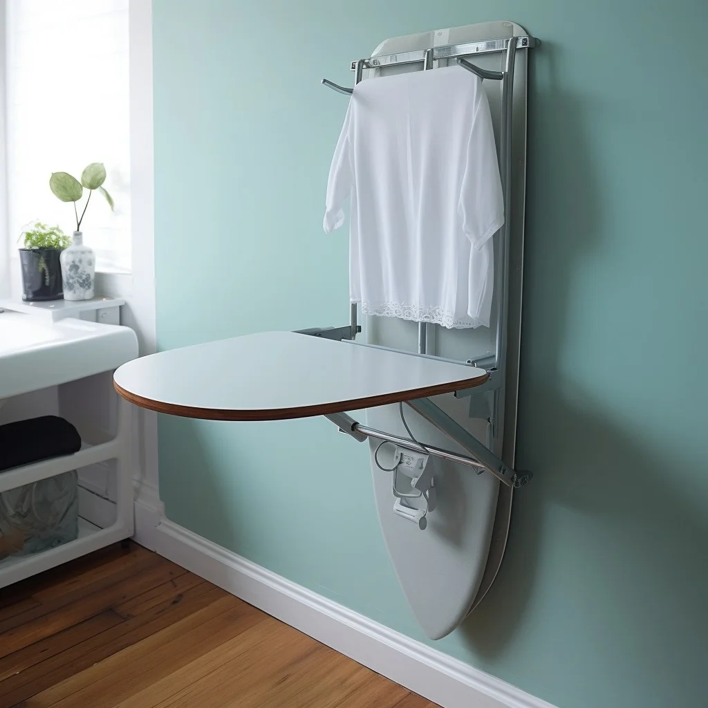 Fold-down Ironing Board in Bathroom Laundry