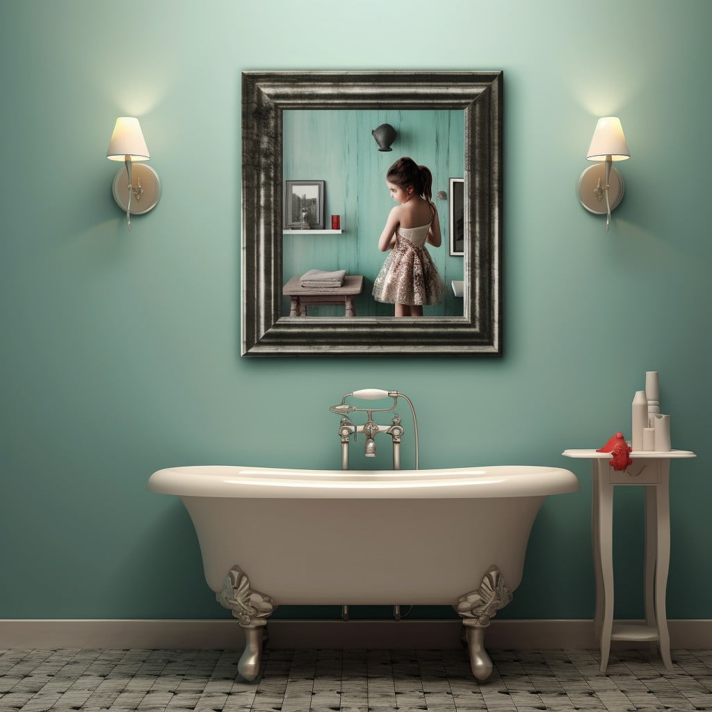 Framed Photos Girls Bathroom
