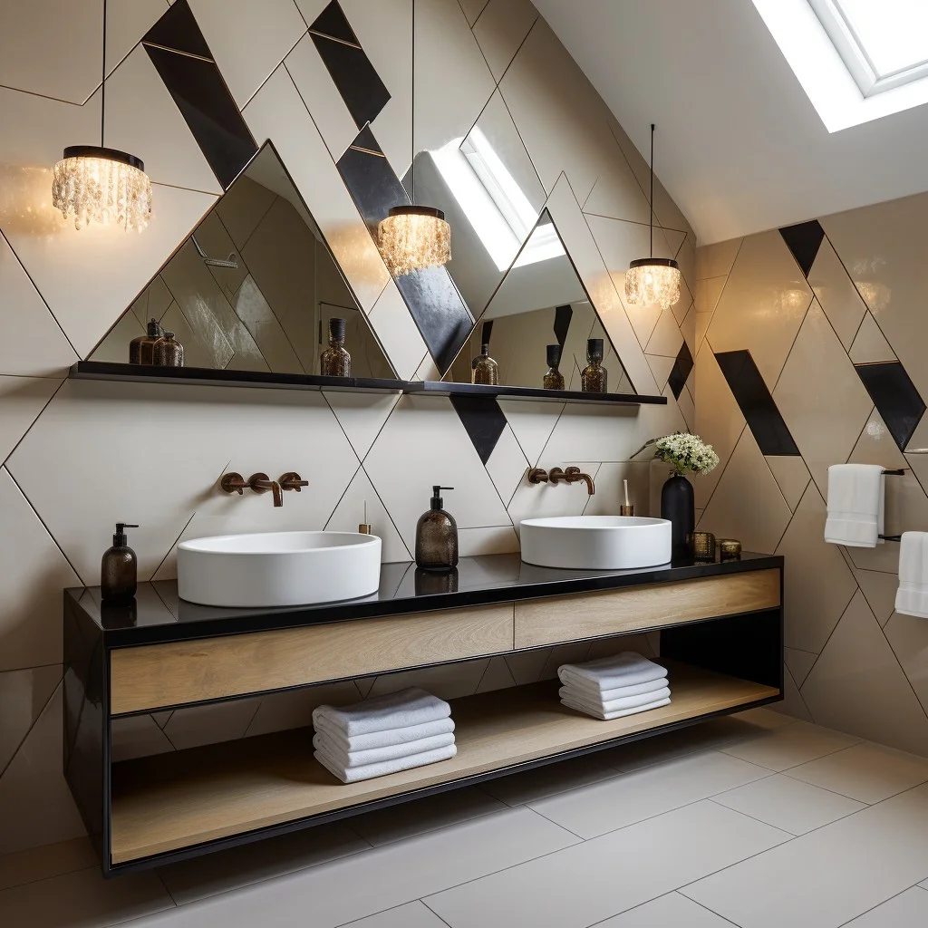 Geometric Tiles Dual Bathroom Vanity