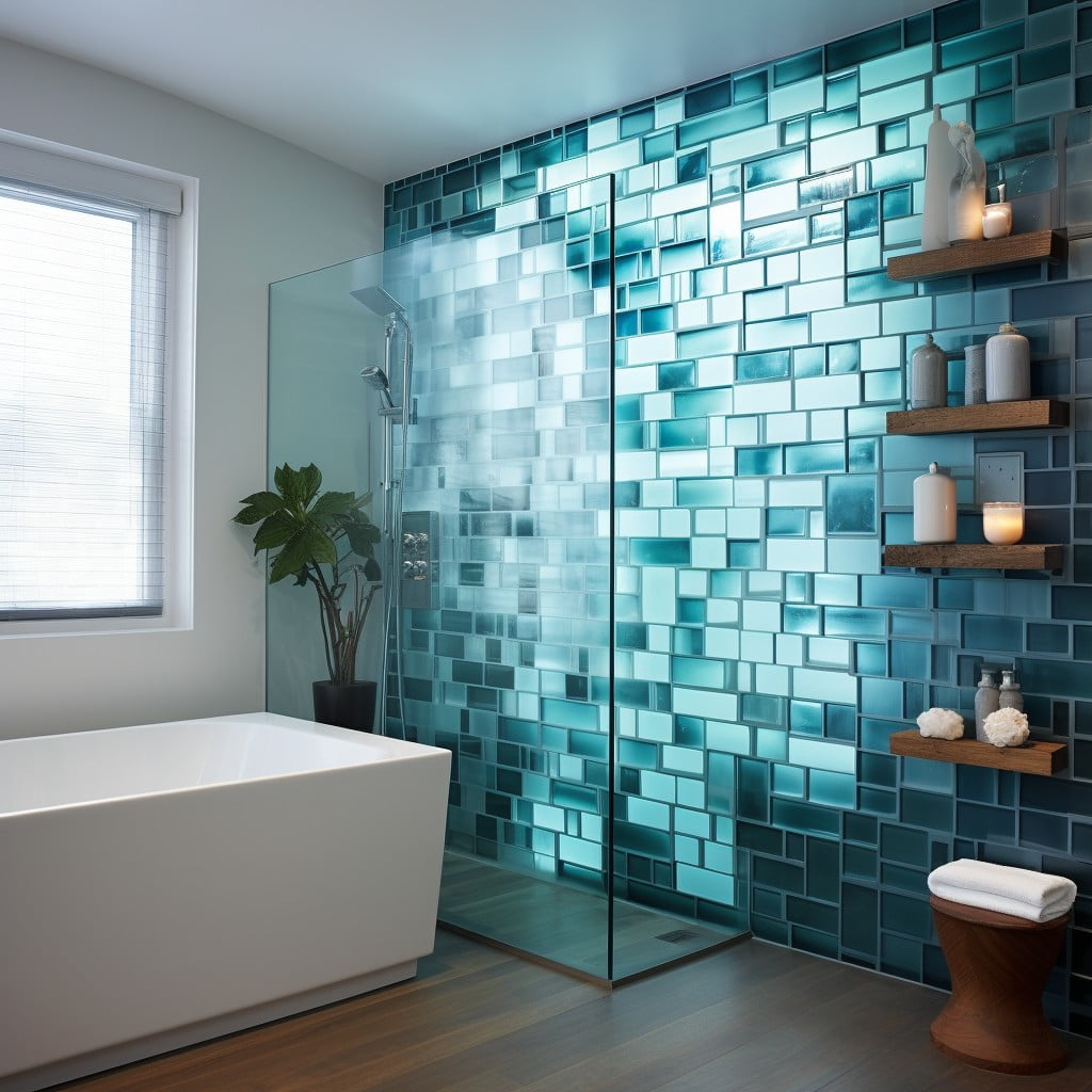 Glass Block Wall Bathroom Accent Wall