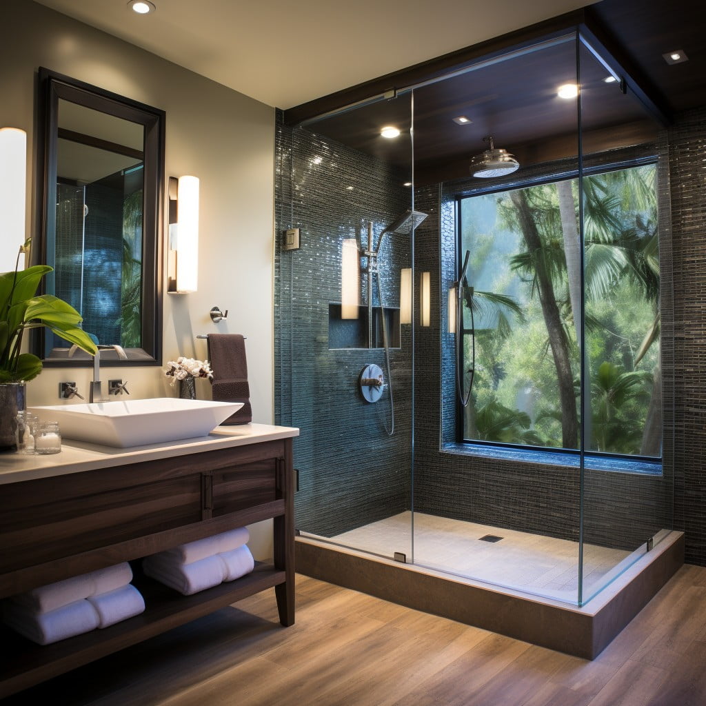 Glass Shower Enclosure Modern Guest Bathroom