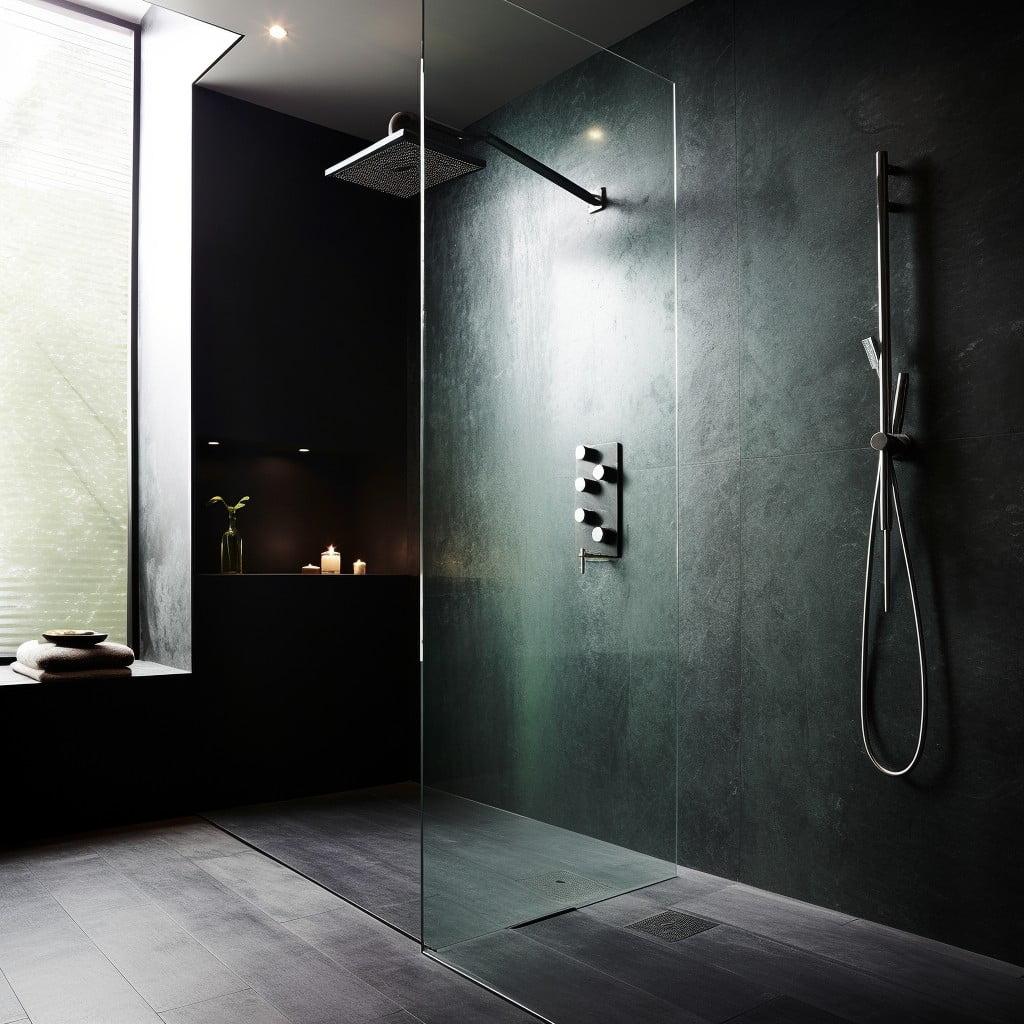 Glass Shower Panels Moody Bathroom