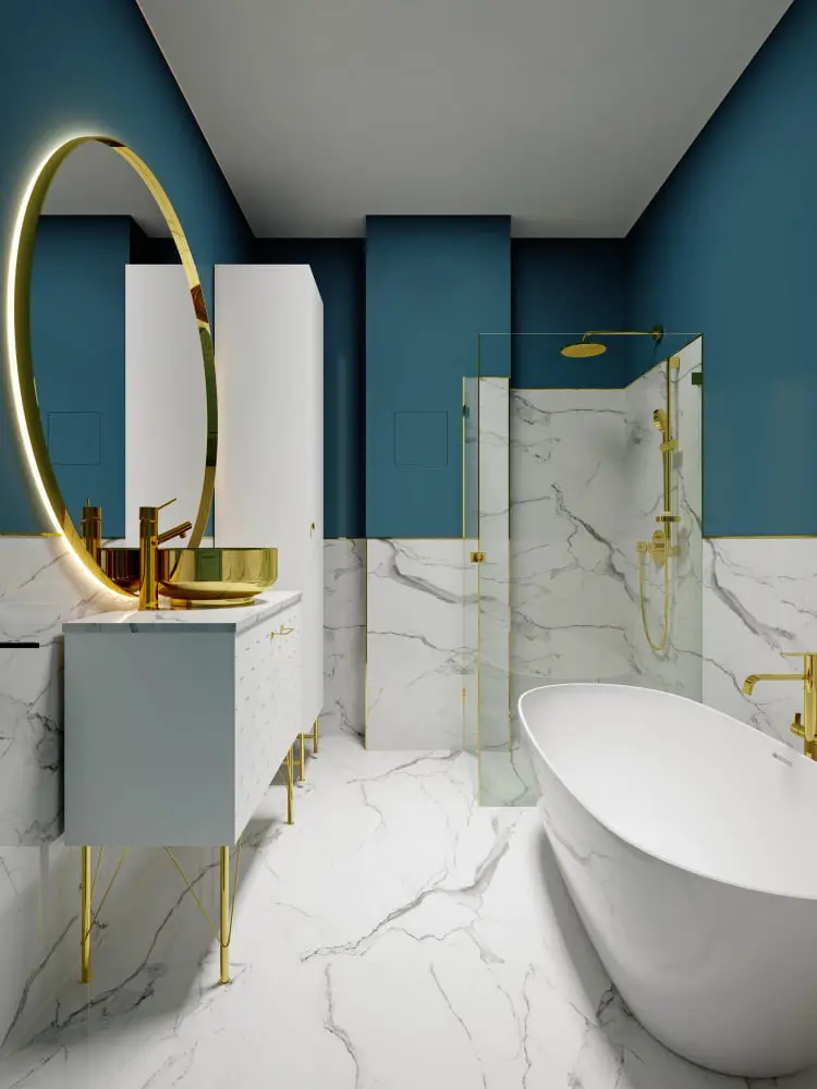 Gold-accented Fixtures Bathroom