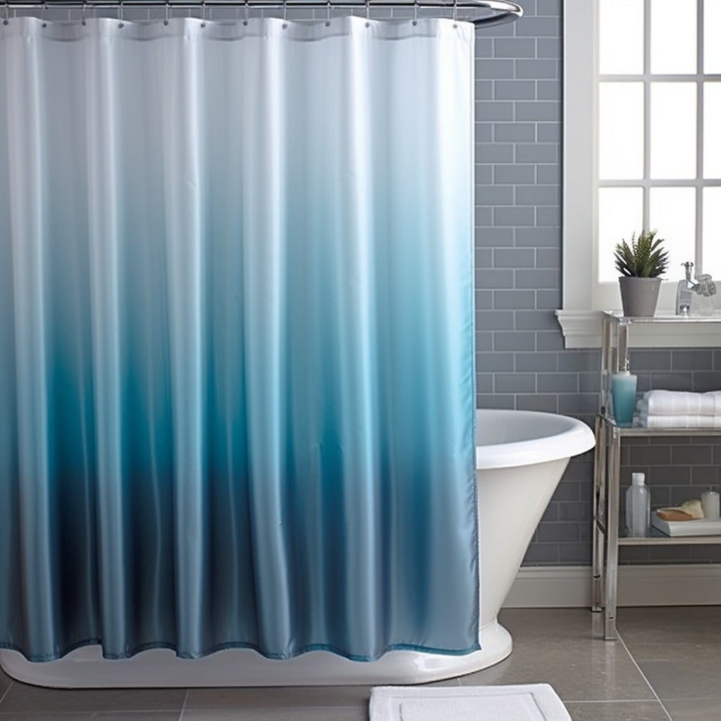 Gray and Blue Ombre Shower Curtain Blue and Gray Bathroom