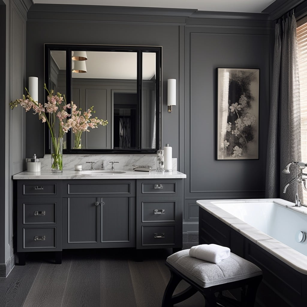 Grey Vanity Black and Grey Bathroom