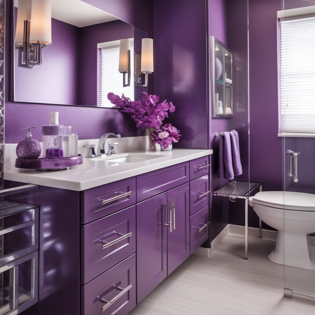 Heather Cabinets Purple Bathroom