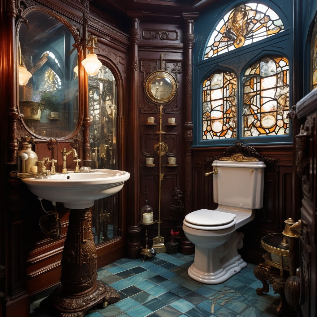 High-tank Toilets Victorian Bathroom