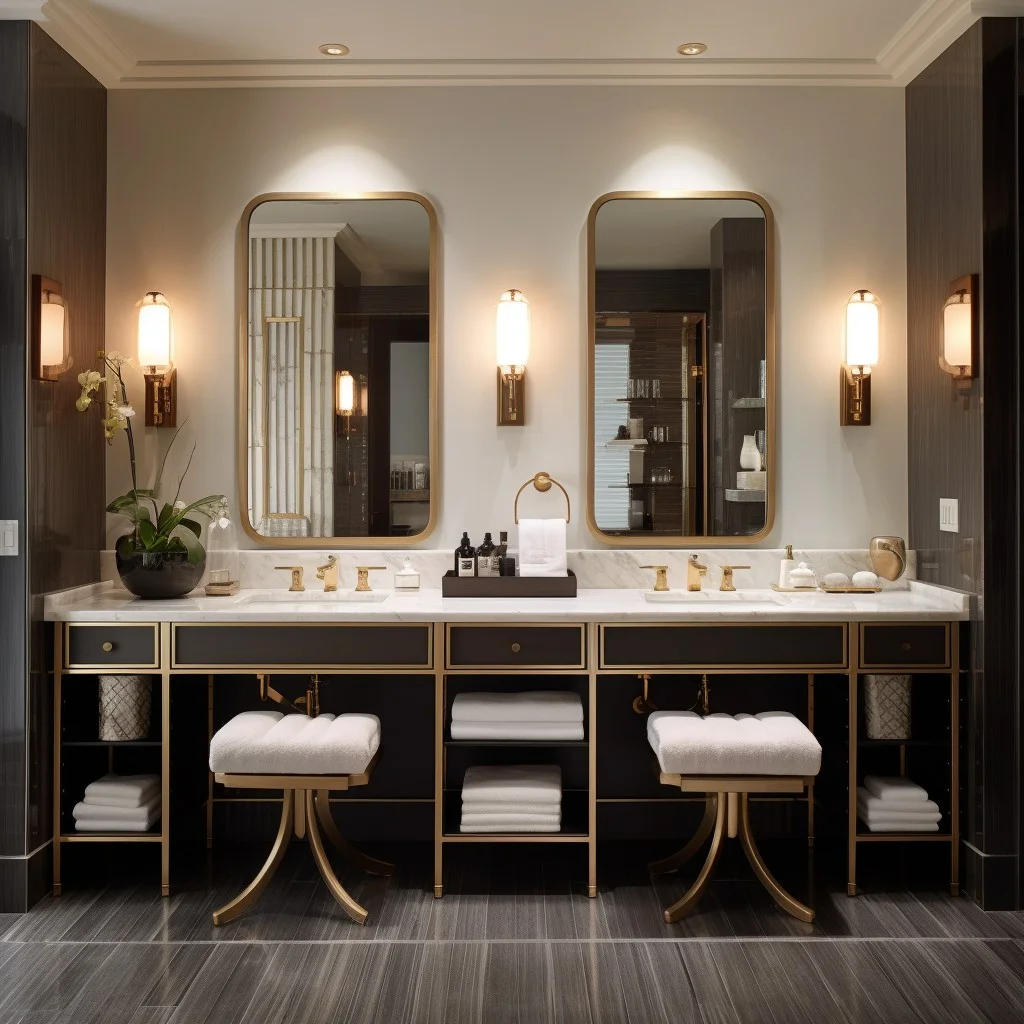 His and Hers Separate Spaces Dual Bathroom Vanity