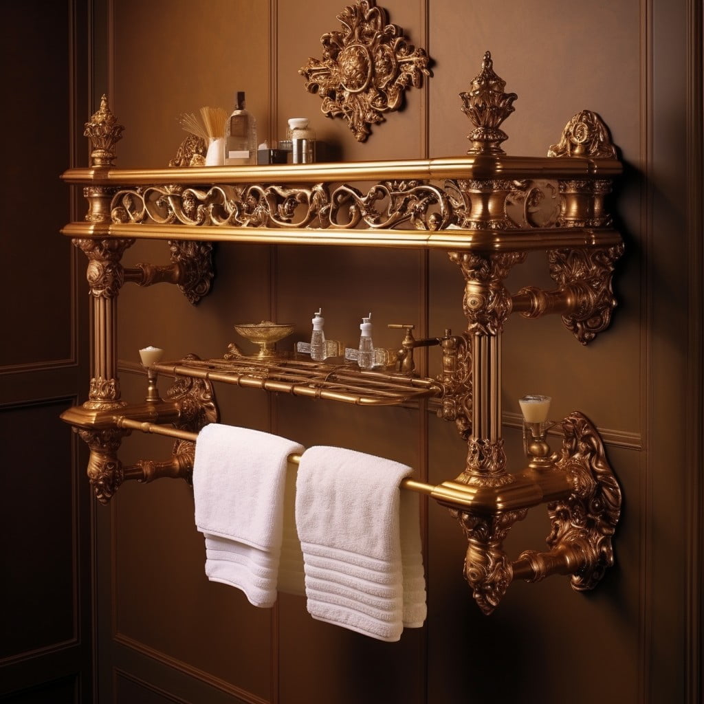 Intricate Towel Racks Victorian Bathroom