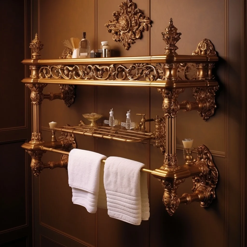 Intricate Towel Racks Victorian Bathroom