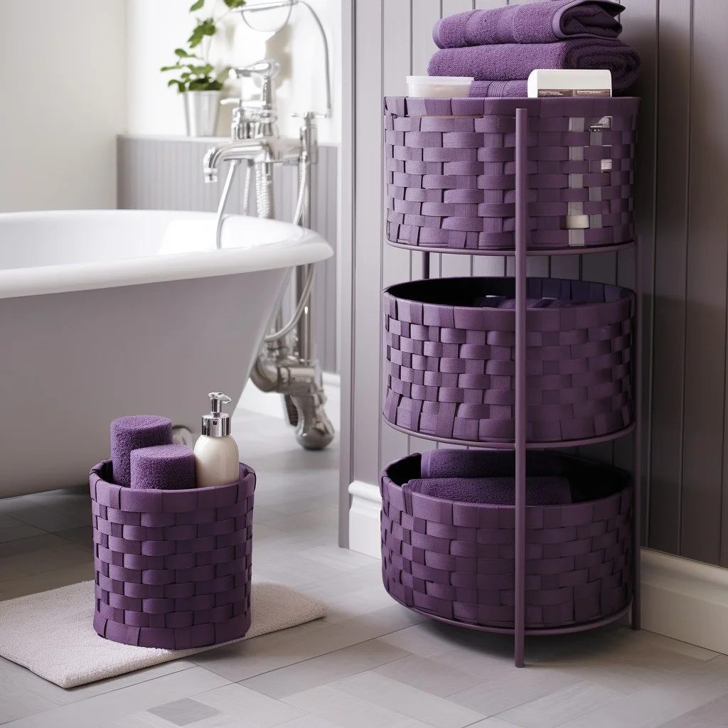 Iris Storage Baskets Purple Bathroom