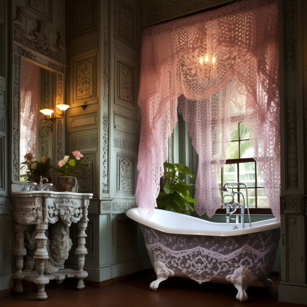 Lace Curtains Victorian Bathroom