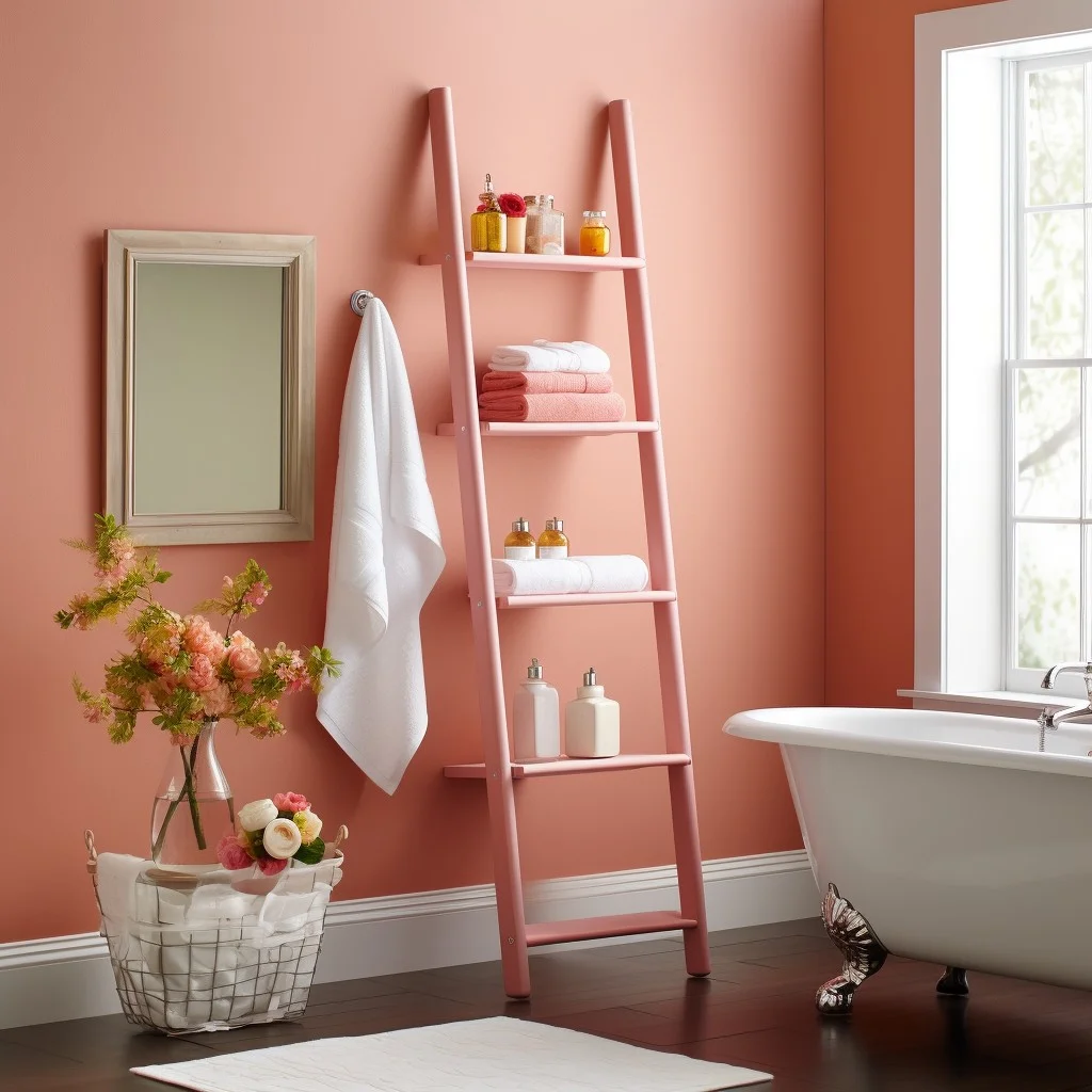 Ladder Towel Rack Girls Bathroom