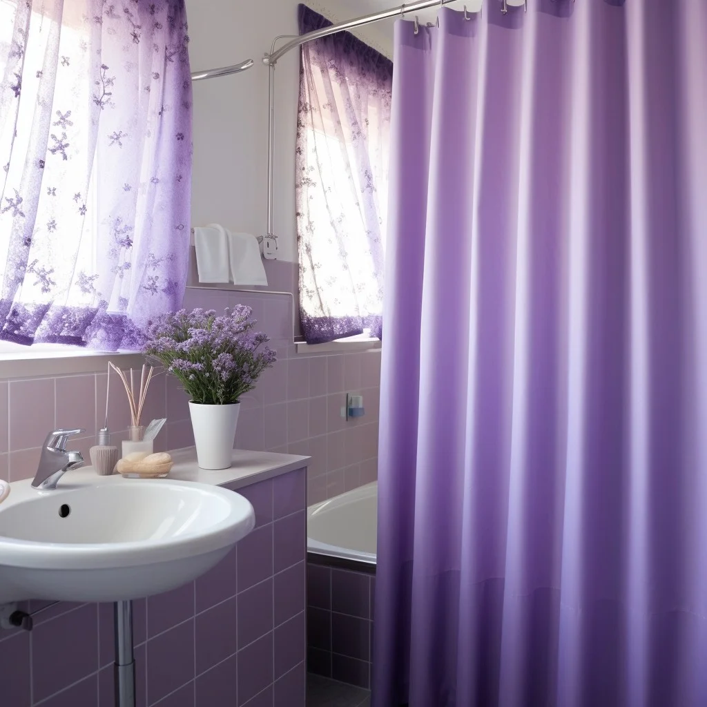Lavender Curtains Purple Bathroom