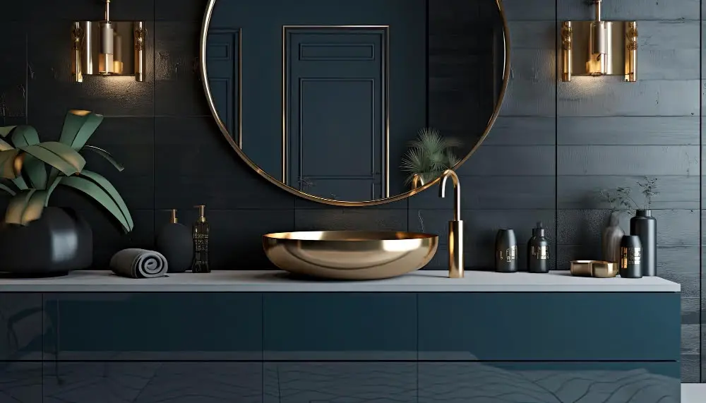 Metallic Gold Accessories Bathroom