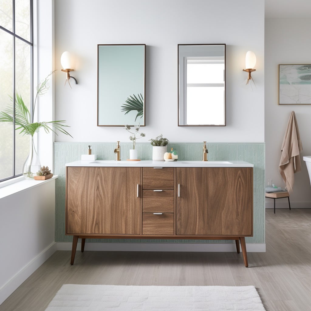 Mid-century Modern Inspiration Dual Bathroom Vanity