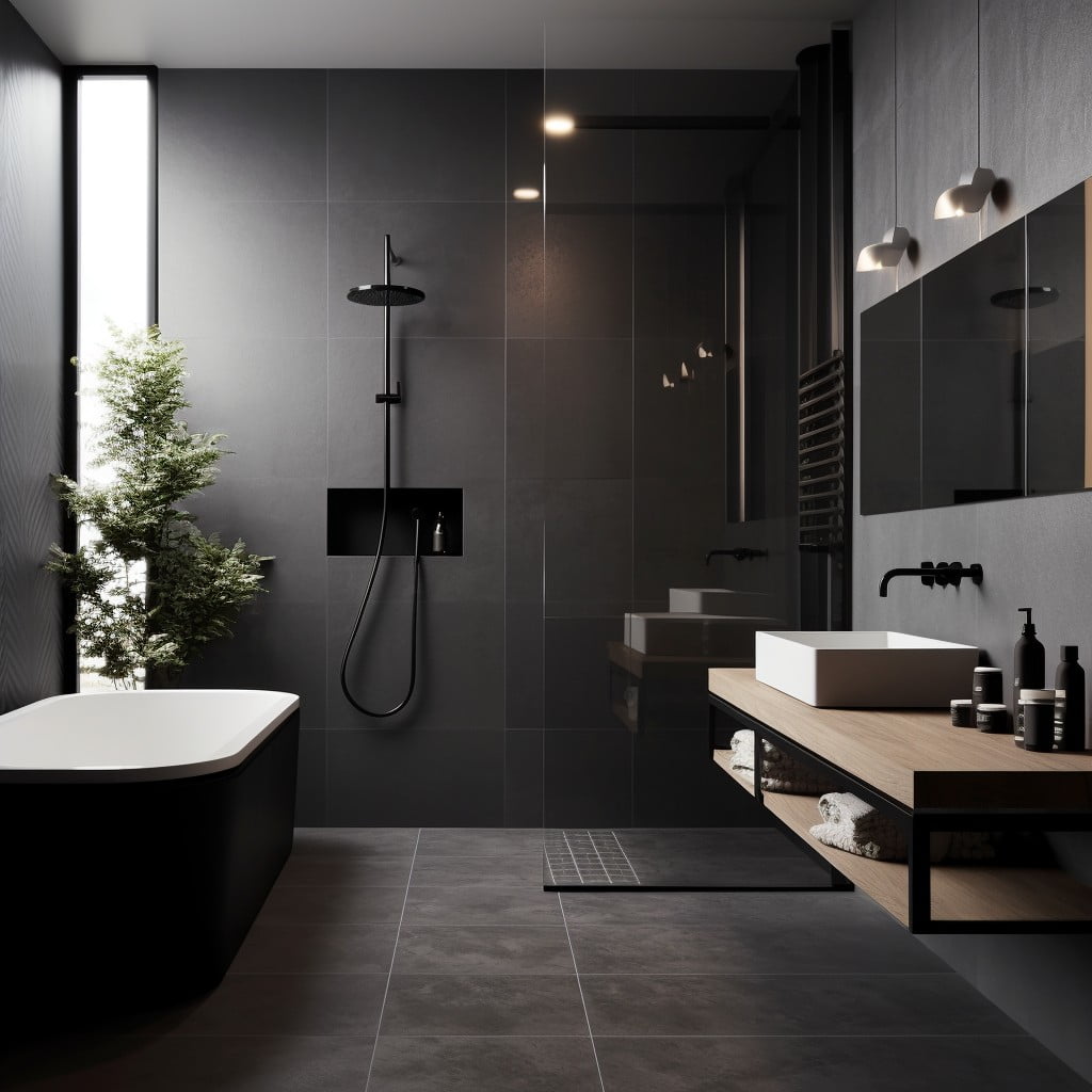 Minimalist Accessories Black and Grey Bathroom