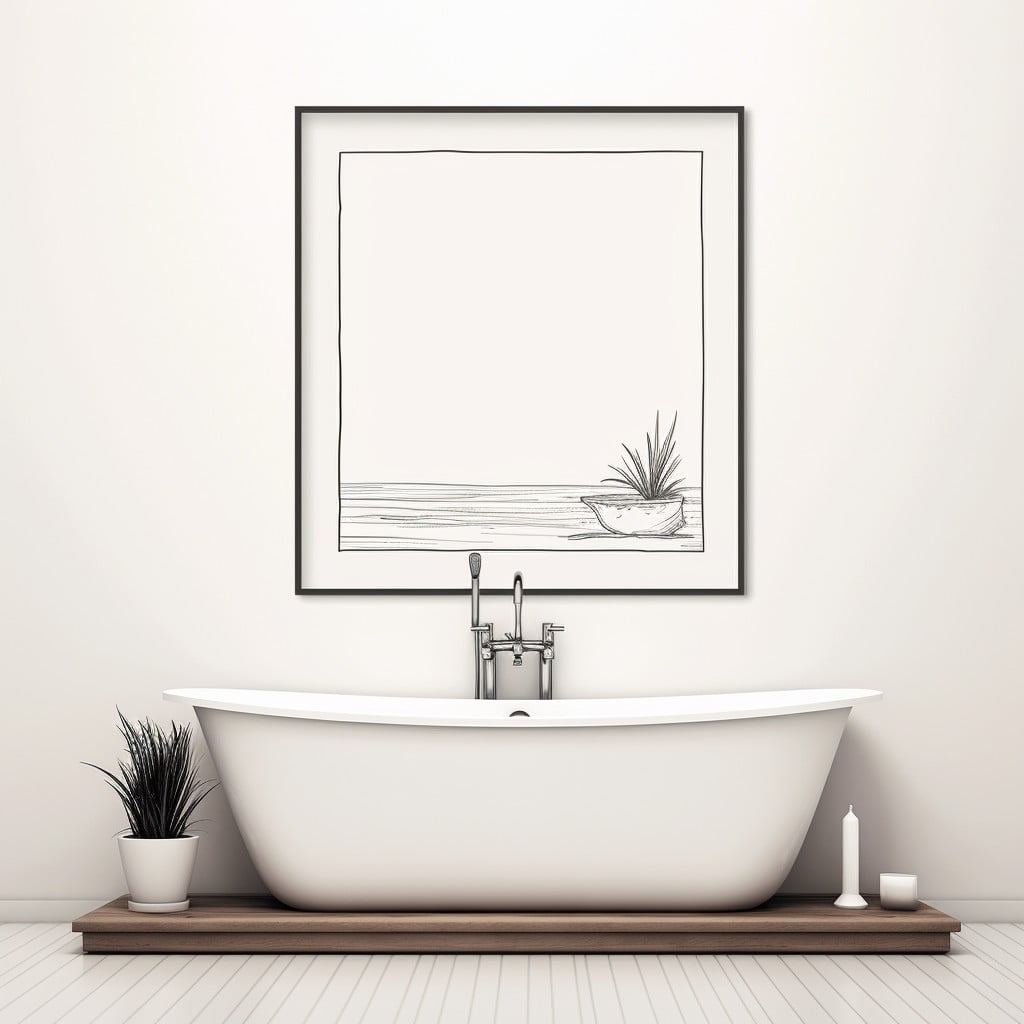 Minimalist Line Drawings Artwork for Bathroom