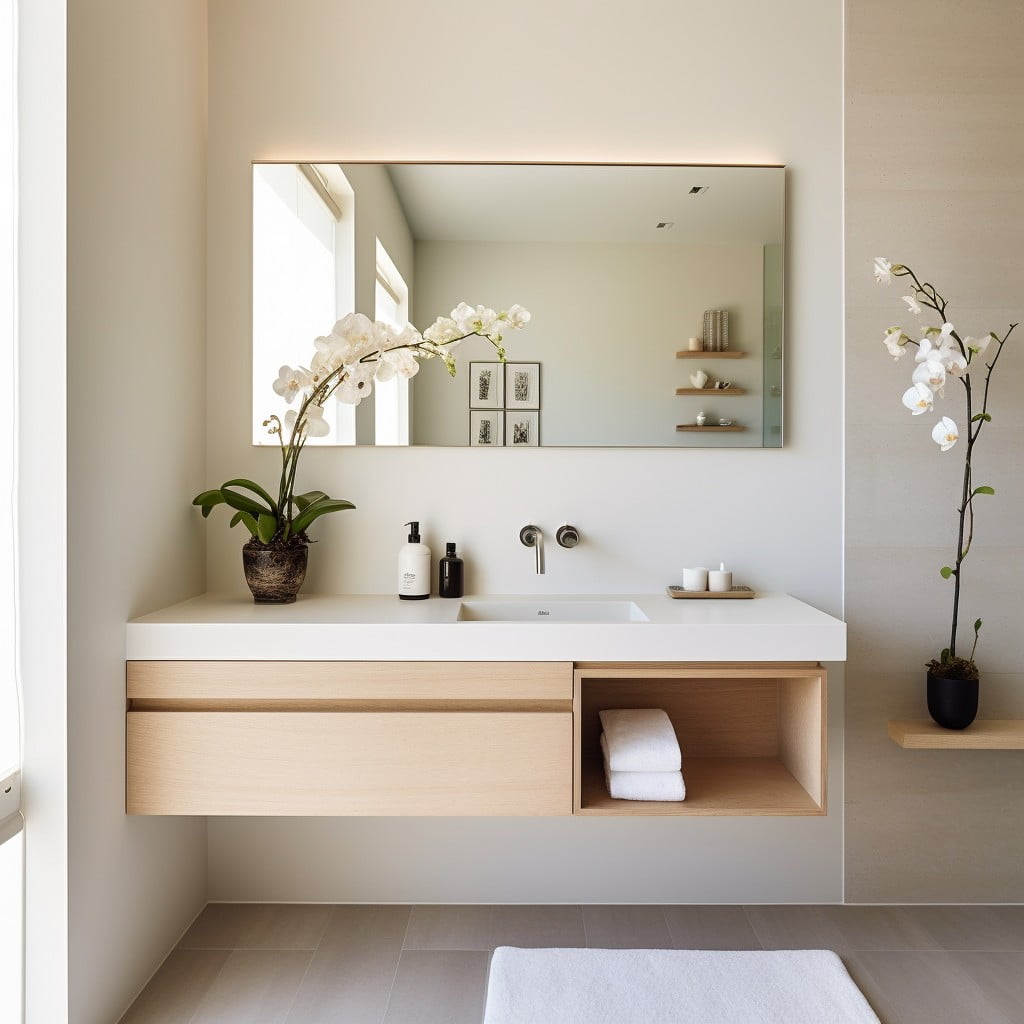 Minimalist Storage Modern Guest Bathroom