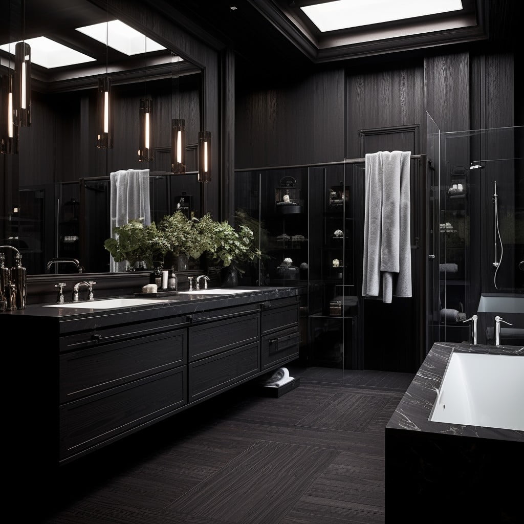 Monochromatic Design Masculine Bathroom