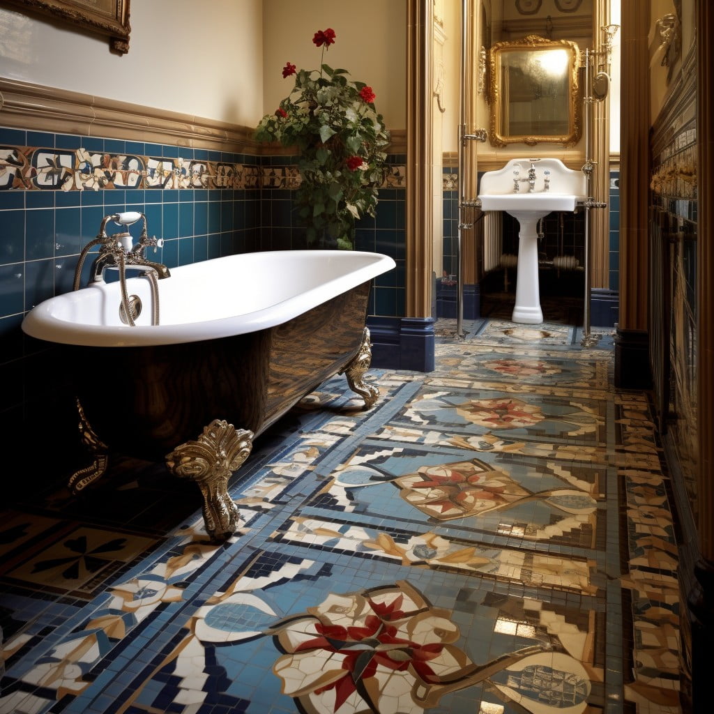 Mosaic Floor Tiles Victorian Bathroom