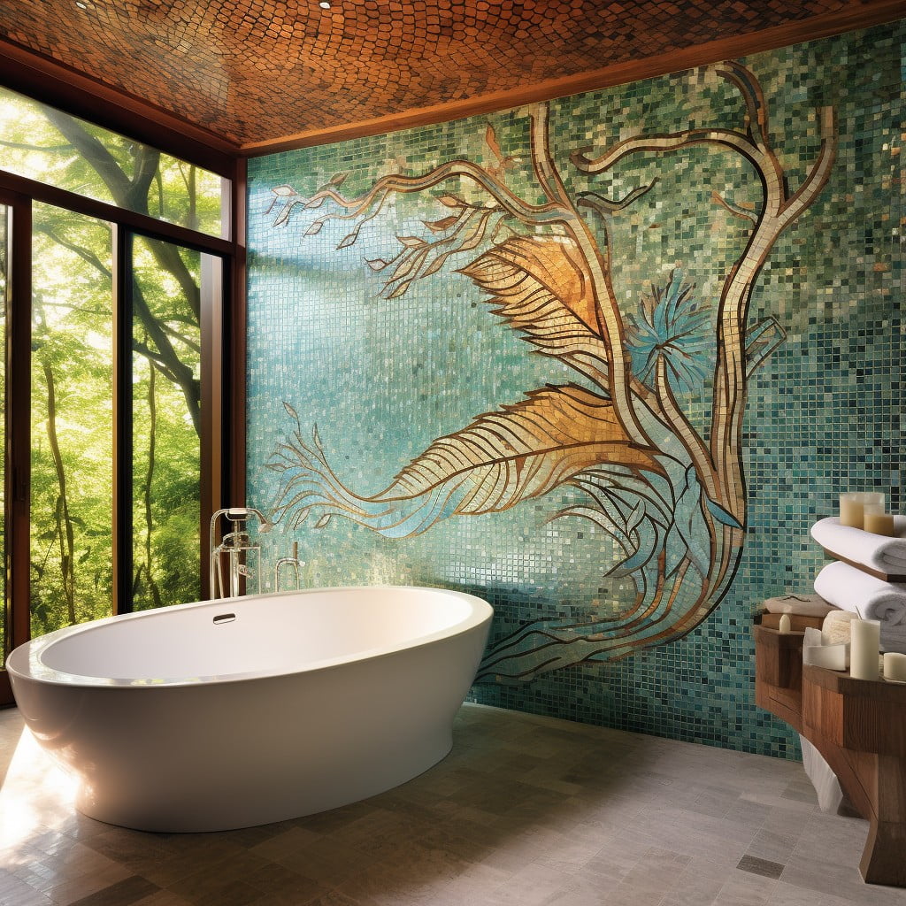 Mosaic Tile Bathroom Wallpaper