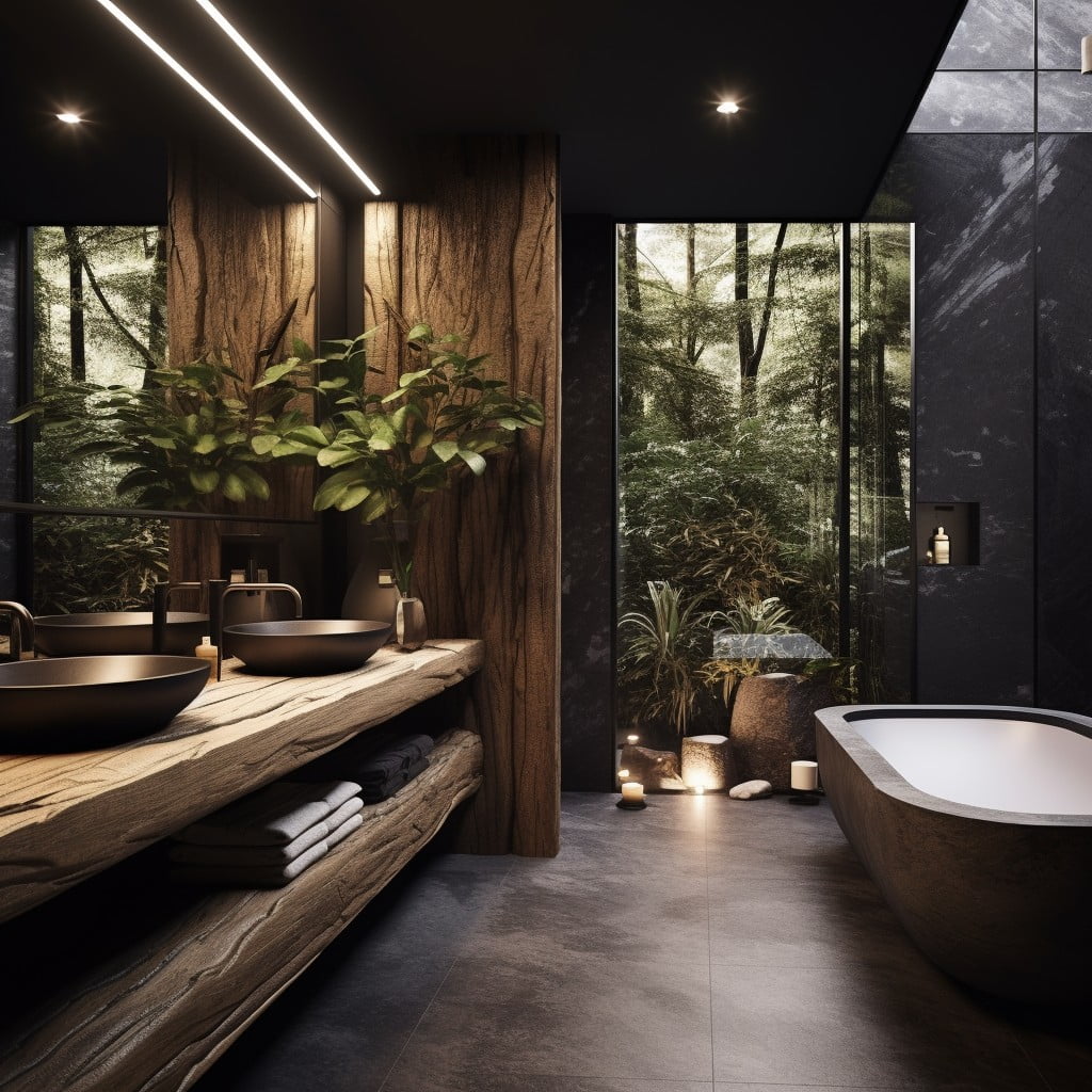 Nature inspired Masculine Bathroom