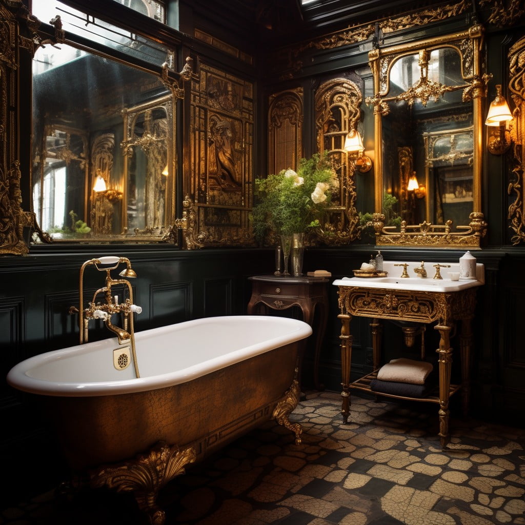 Ornate Mirrors Victorian Bathroom