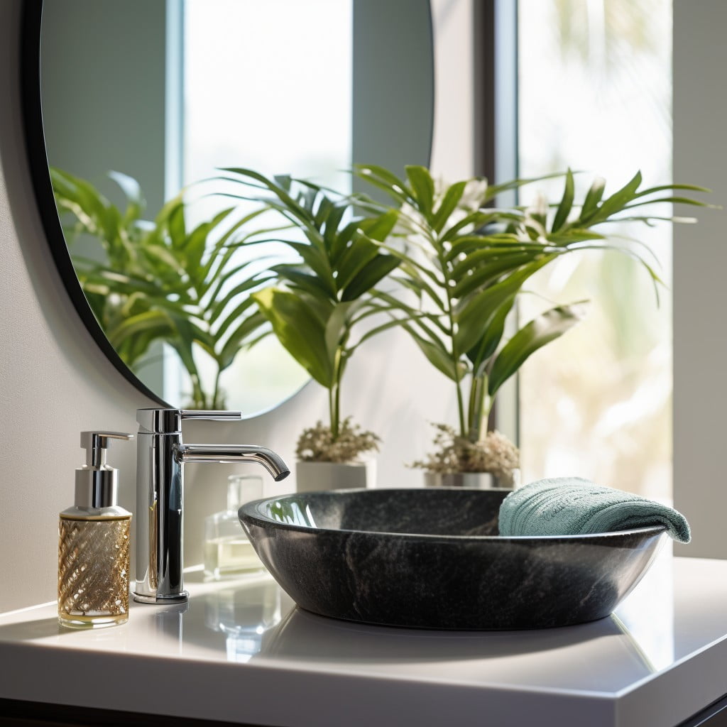Plant Accents Modern Guest Bathroom