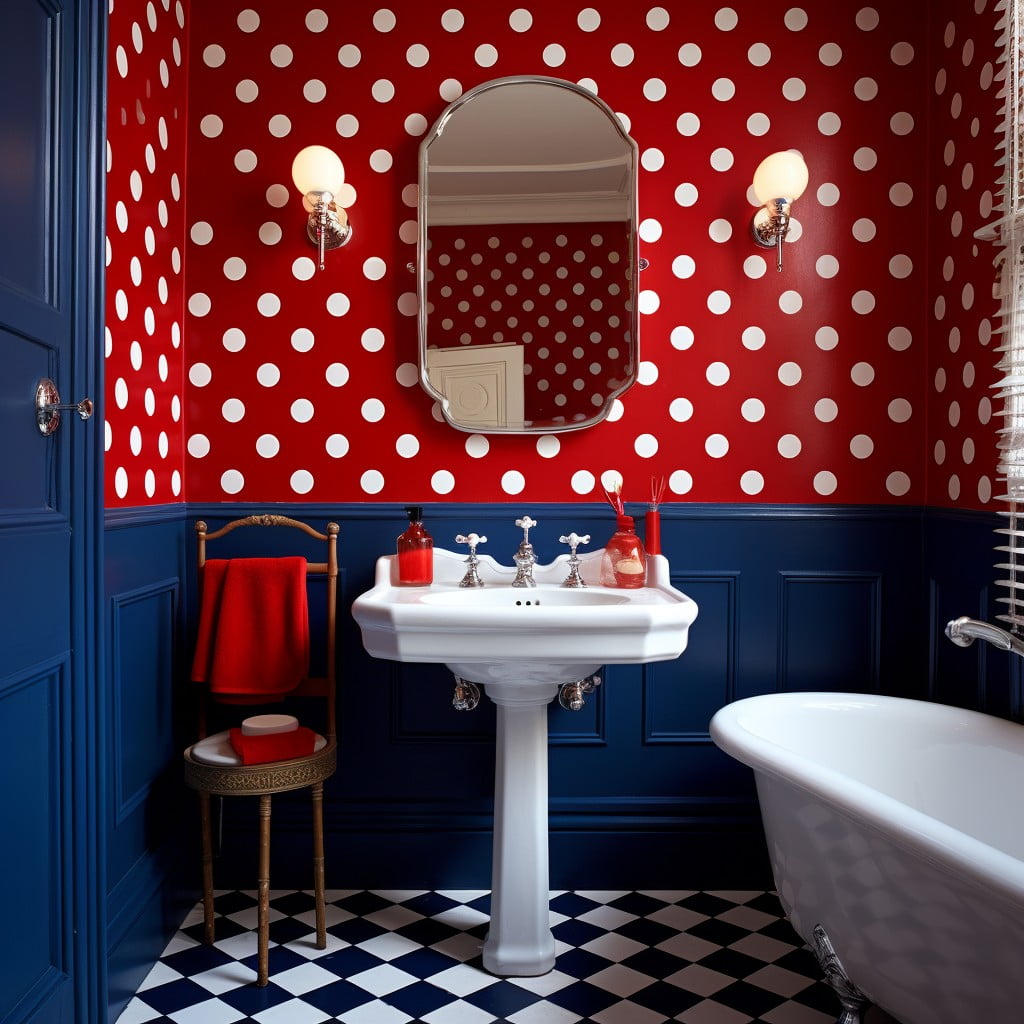 Polka Dot Bathroom Wallpaper