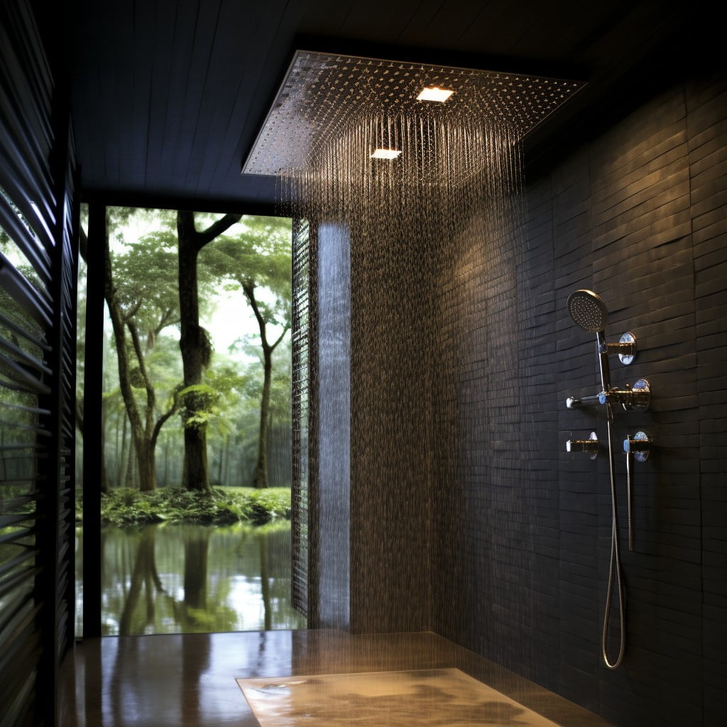 Rainfall Showerhead Modern Guest Bathroom