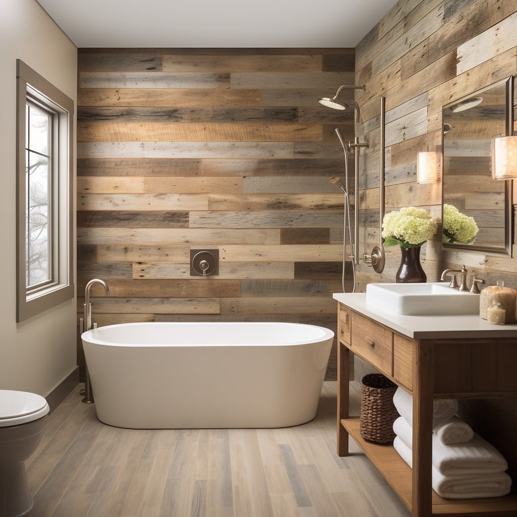 Reclaimed Wood Bathroom Accent Wall