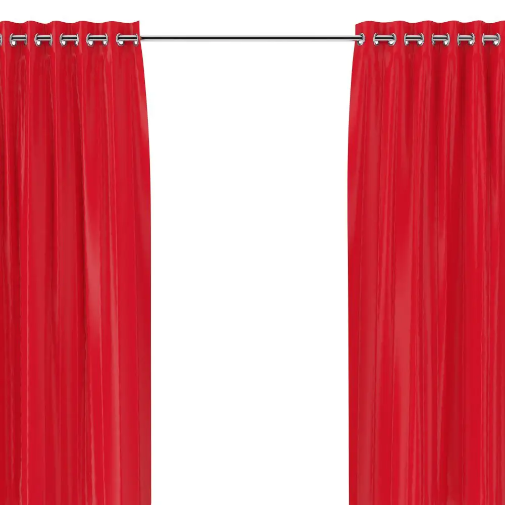 Red Shower Curtain, Black Liner Bathroom