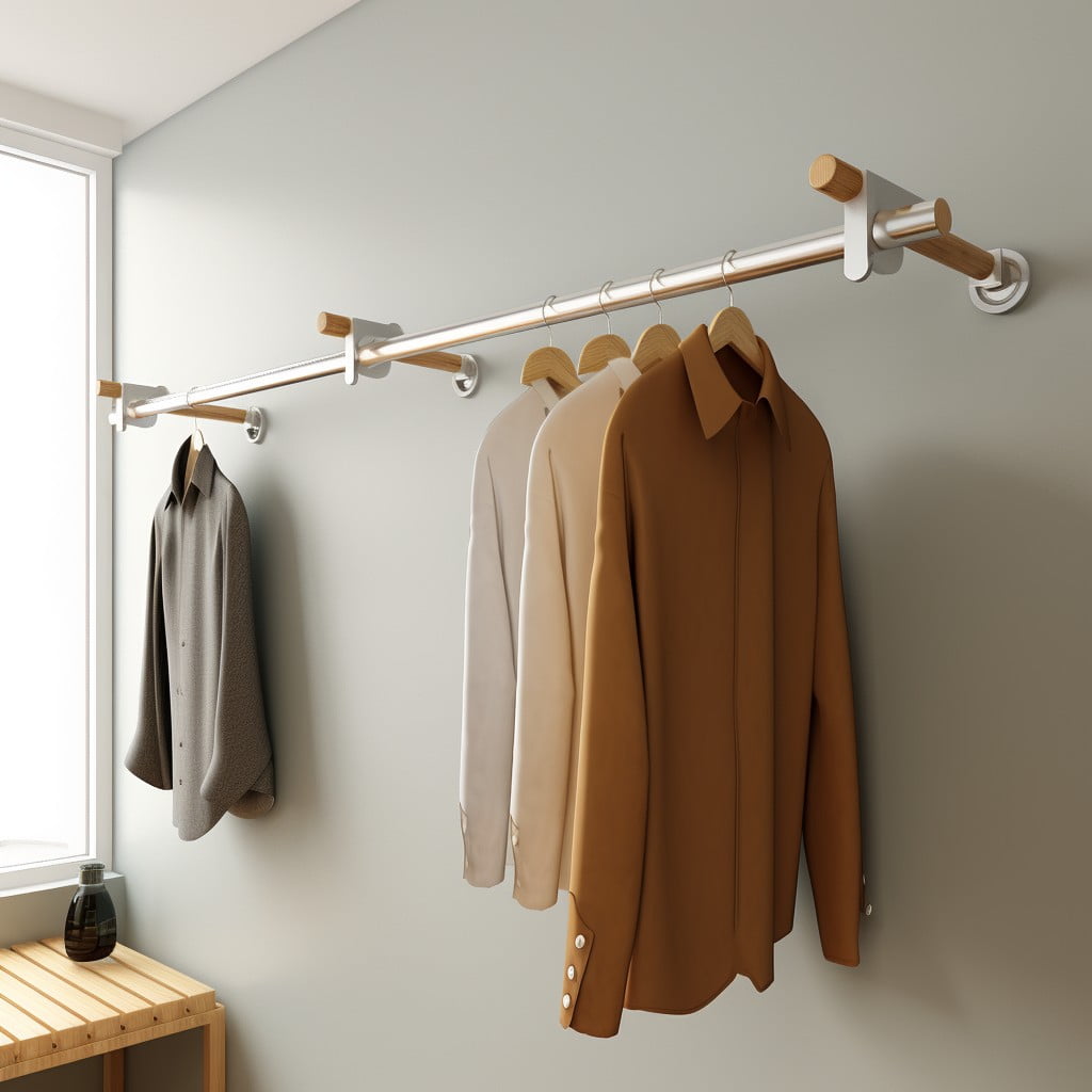 Retractable Clothes Rod for Hanging Clothes in Bathroom