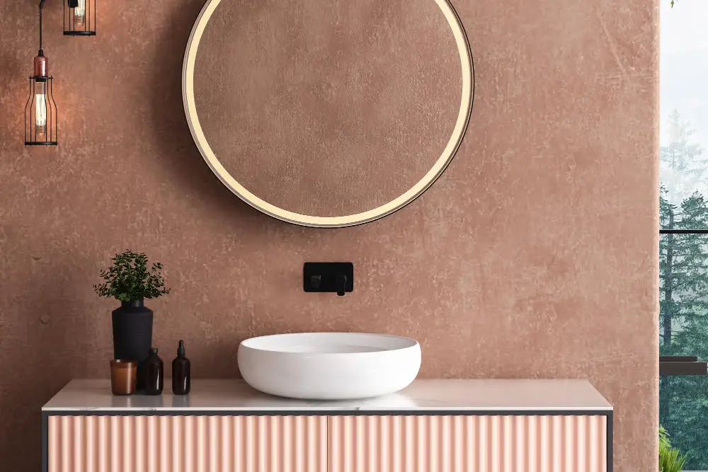 Rose and Taupe bathroom
