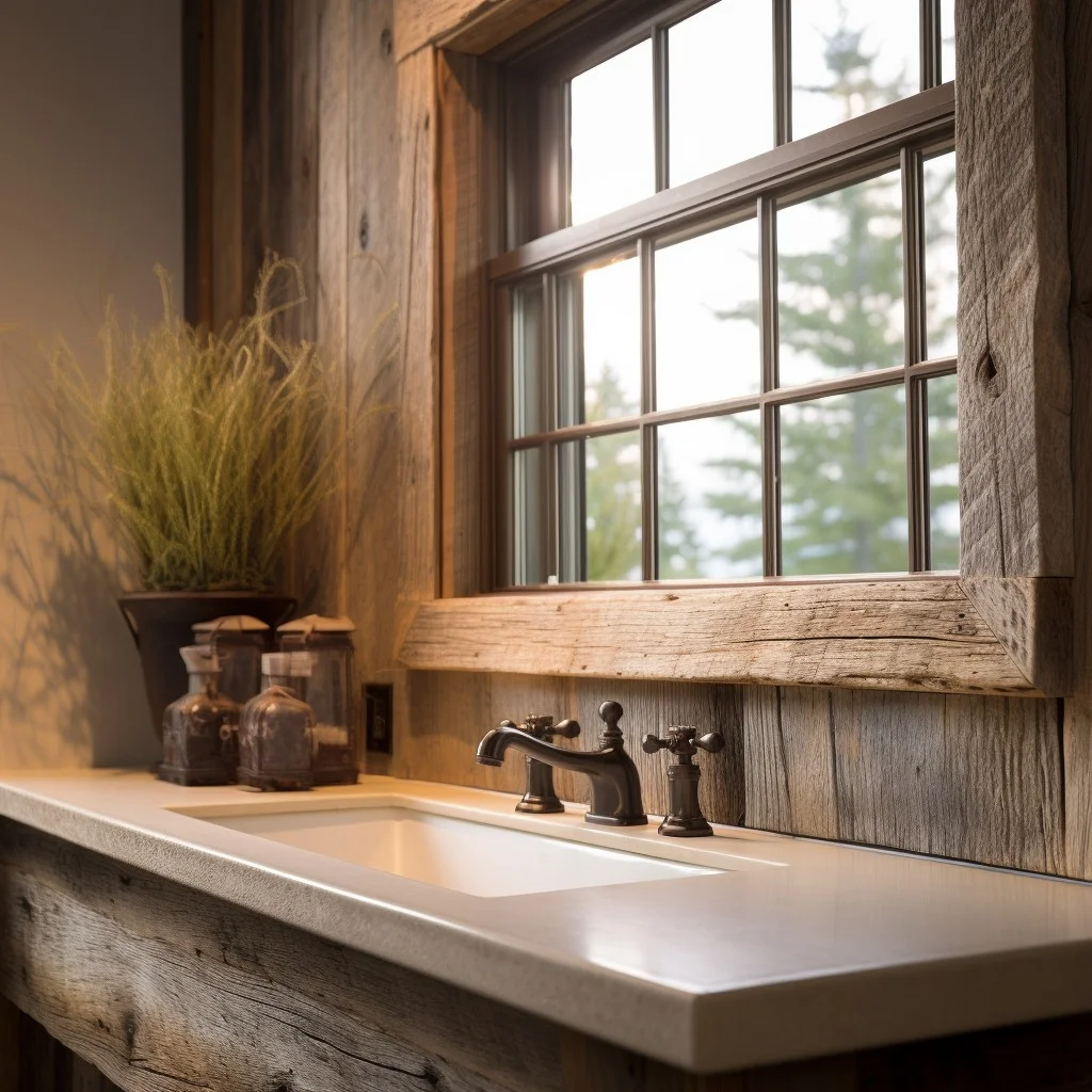 Rustic Reclaimed Wood Trim Bathroom Molding