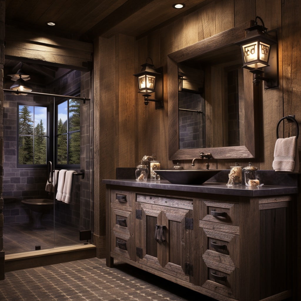 Rustic Vanity Brown Bathroom