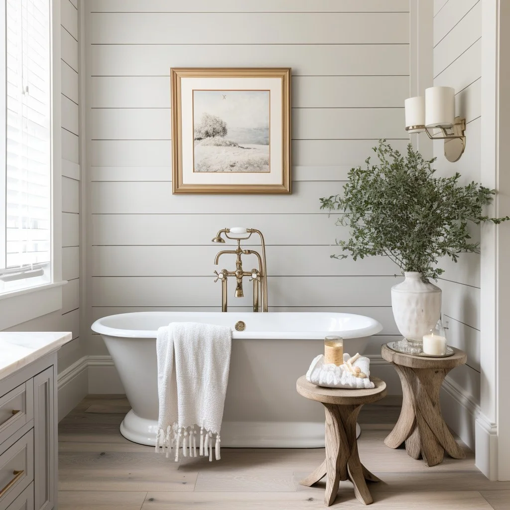 Shiplap Walls Bathroom Molding