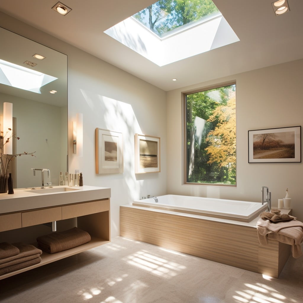 Skylight Installation Modern Guest Bathroom