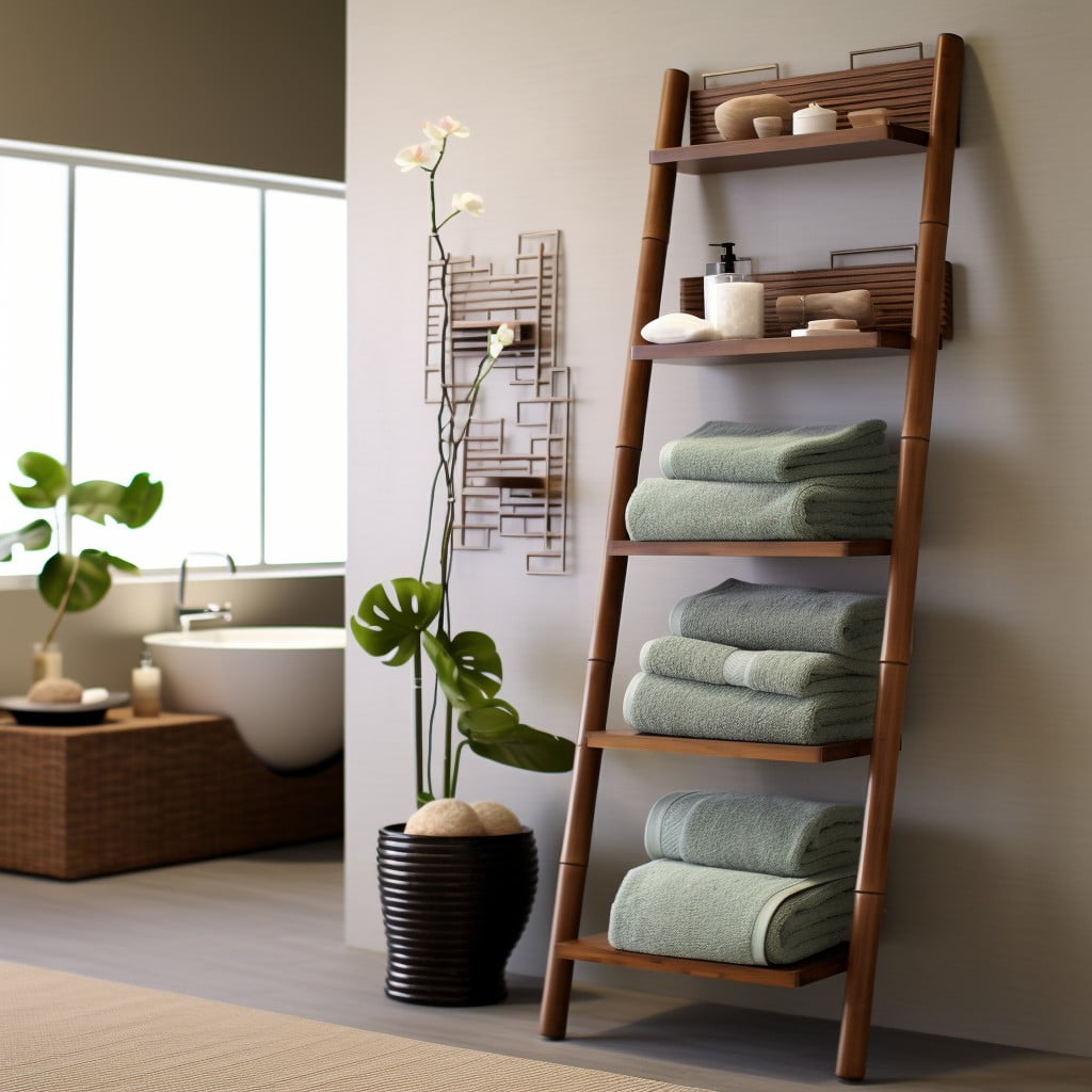Spa-inspired Towel Racks Zen Bathroom