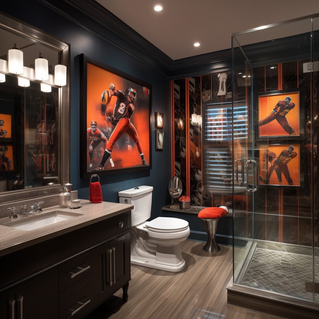 Sports-themed Masculine Bathroom