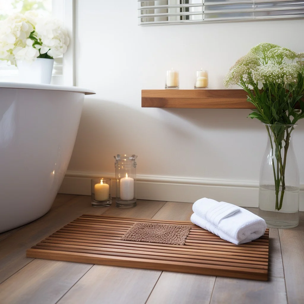 Teak Wood Bath Mat Zen Bathroom